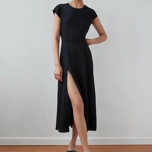 Aritzia Navy Babaton Hamptons Slit Midi Dress